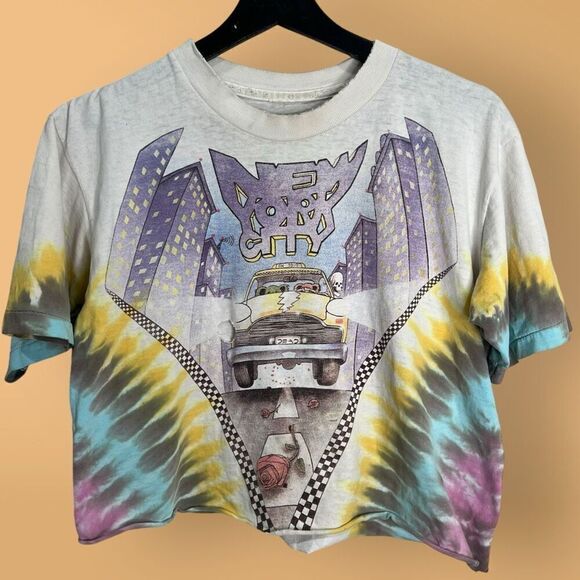 Vintage 1990 Grateful Dead New York City Concert T Shirt Crop